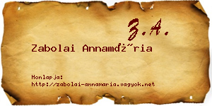 Zabolai Annamária névjegykártya